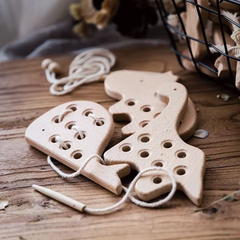 Artisan Montessori Lacing Toy | Handcrafted Focus