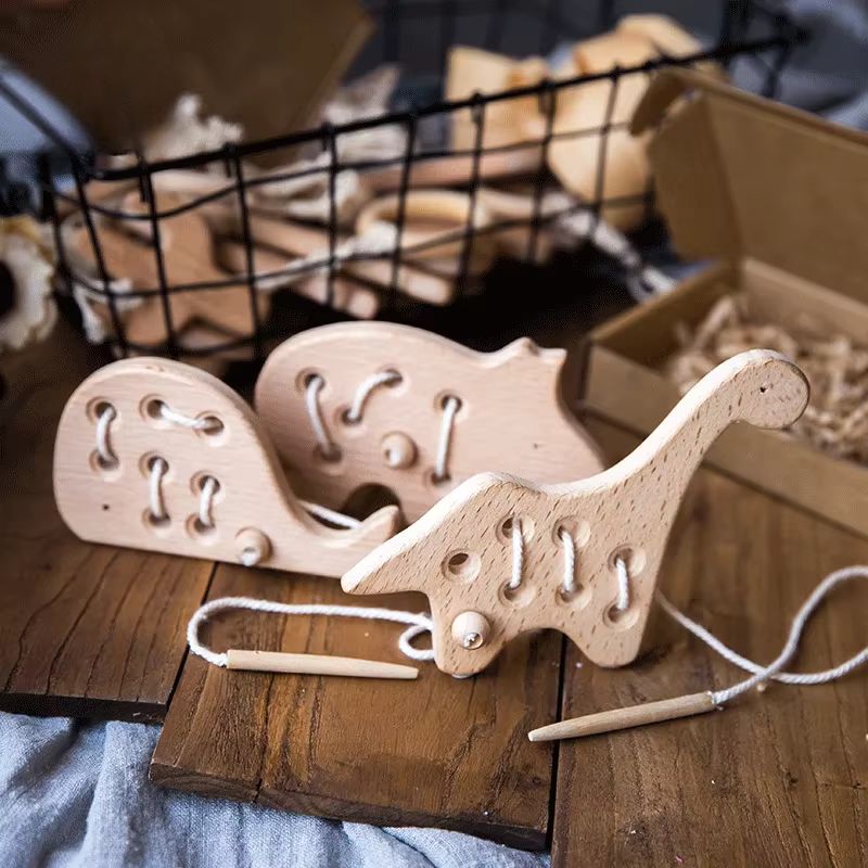 Artisan Montessori Lacing Toy | Handcrafted Focus