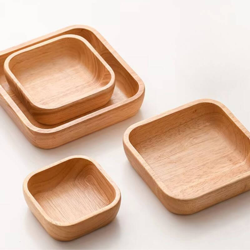 Satori Oak Wooden Square Bowl | Timeless Simplicity – by sophi