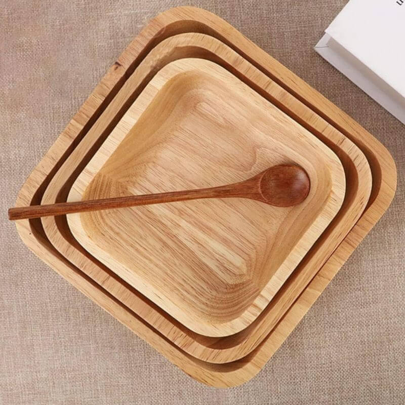 Satori Oak Wooden Square Bowl | Timeless Simplicity – by sophi