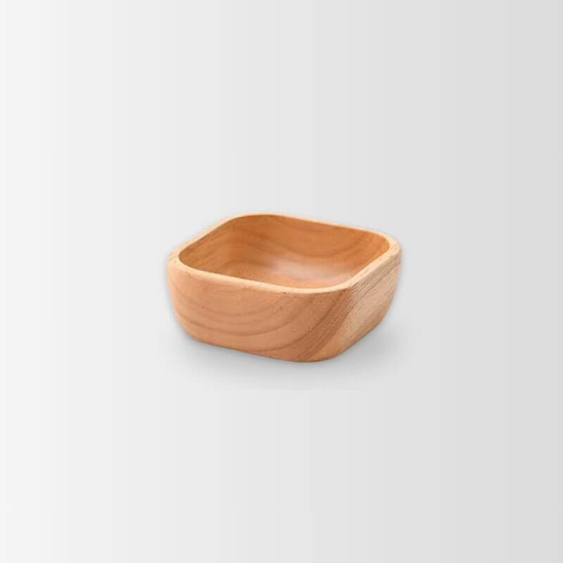 Satori Oak Wooden Square Bowl | Timeless Simplicity – by sophi