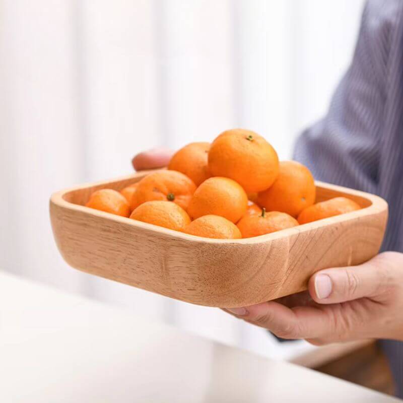 Satori Oak Wooden Square Bowl | Timeless Simplicity – by sophi