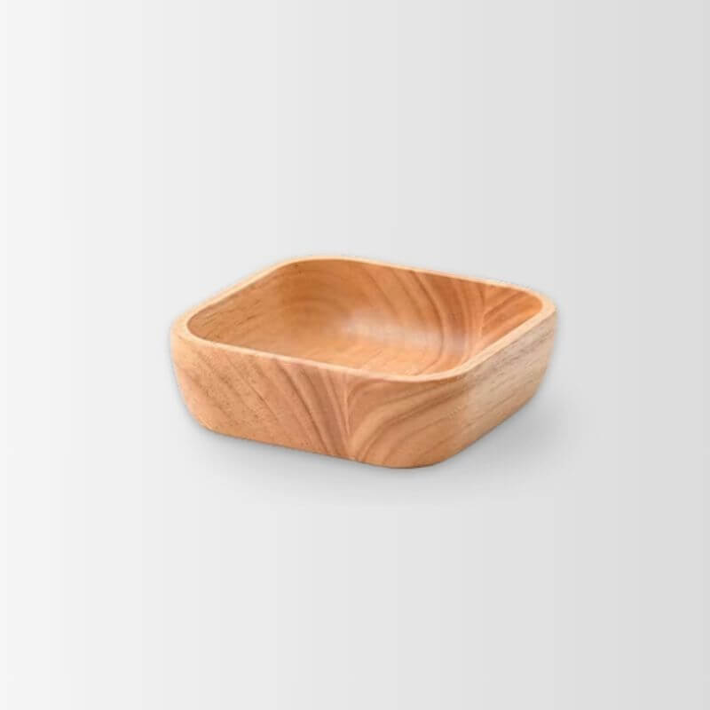Satori Oak Wooden Square Bowl | Timeless Simplicity – by sophi