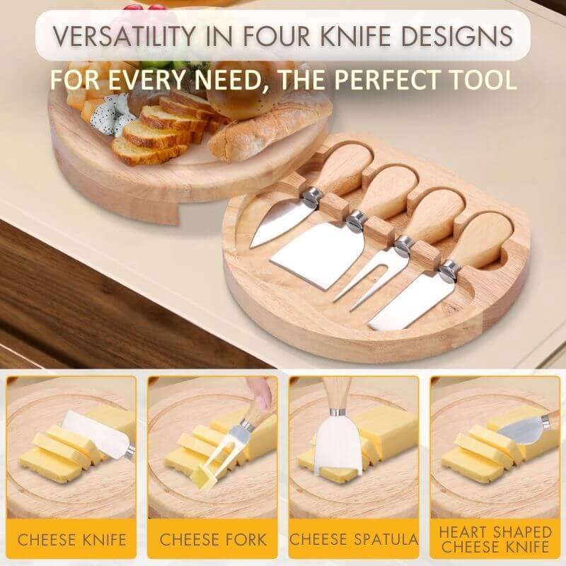 Nordic Wooden Cheese Board | Smart Serving Set – by sophi