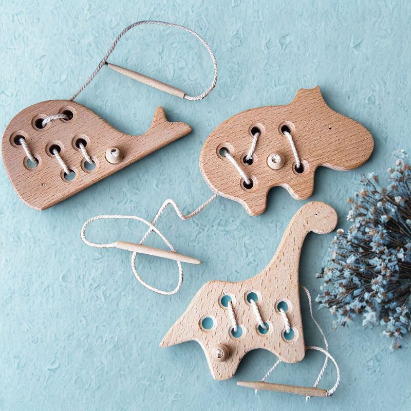 Artisan Montessori Lacing Toy | Handcrafted Focus