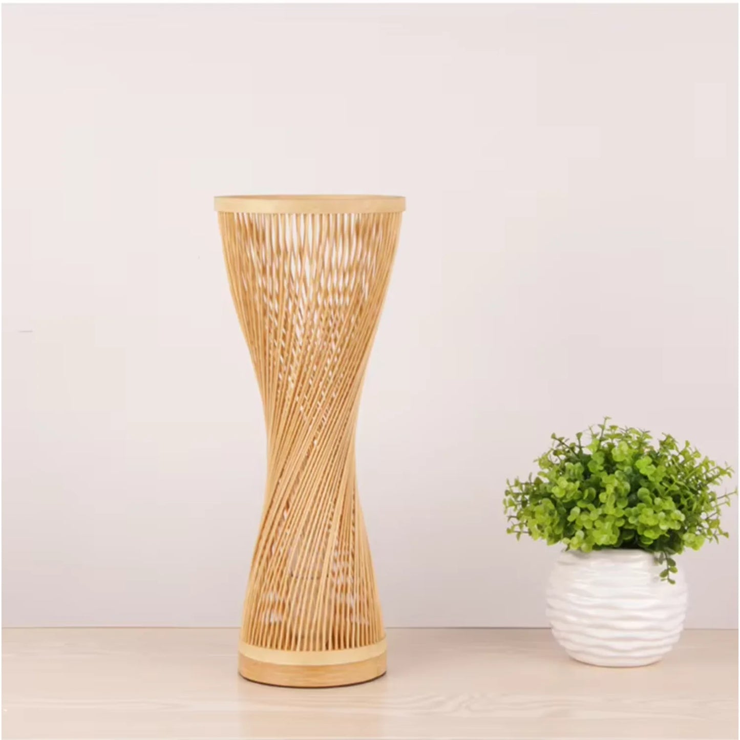 Haven Bamboo Table Lamp | Spiral Warmth – by sophi