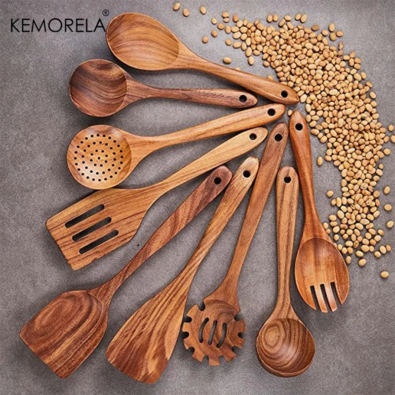 224 Essential Teak Cooking Utensils Set | Crafted for Everyday – by sophi