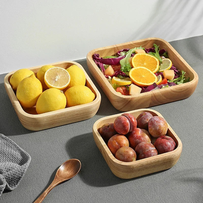 Satori Oak Wooden Square Bowl | Timeless Simplicity – by sophi