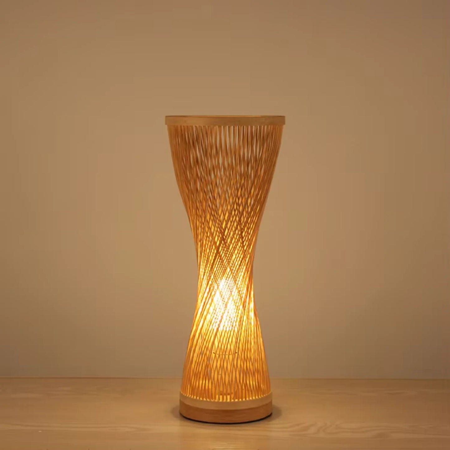 Haven Bamboo Table Lamp | Spiral Warmth – by sophi