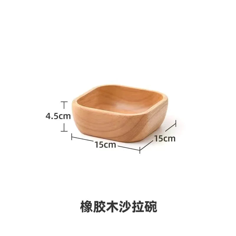 Satori Oak Wooden Square Bowl | Timeless Simplicity – by sophi