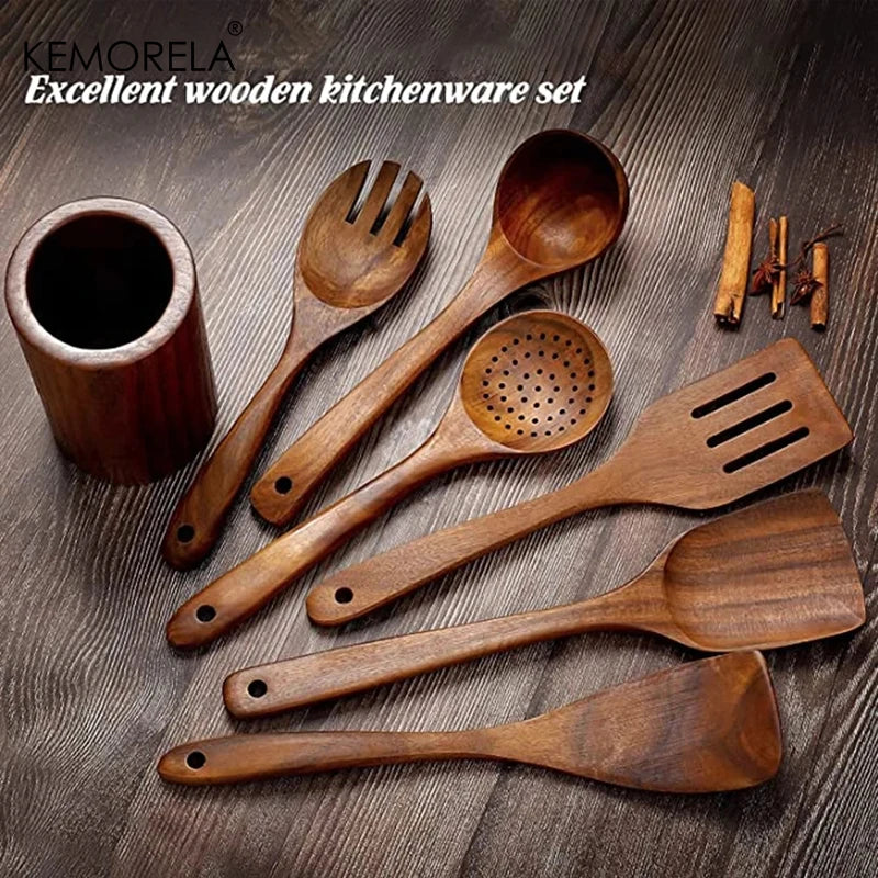 224 Essential Teak Cooking Utensils Set | Crafted for Everyday – by sophi