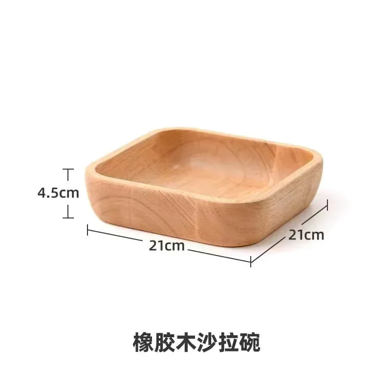 Satori Oak Wooden Square Bowl | Timeless Simplicity – by sophi