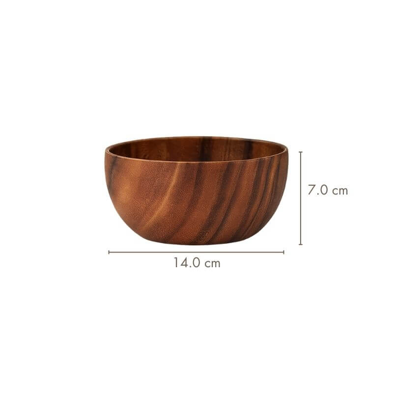 Elemental Acacia Wooden Bowl 14x7cm | Organic Balance – by sophi