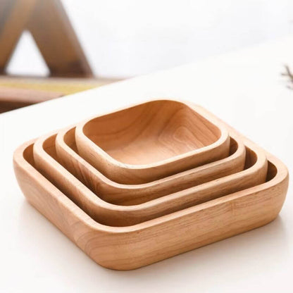 Satori Oak Wooden Square Bowl | Timeless Simplicity – by sophi