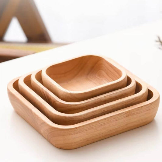 Satori Oak Wooden Square Bowl | Timeless Simplicity – by sophi