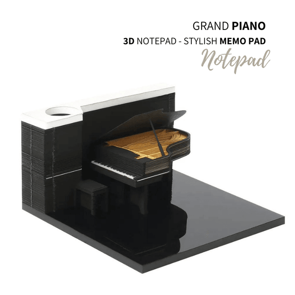 Grand Piano 3D Notepad - Stylish Memo Pad - SophiMarket