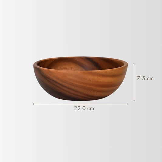 Elemental Acacia Wooden Bowl 22x7.5cm | Organic Balance – by sophi
