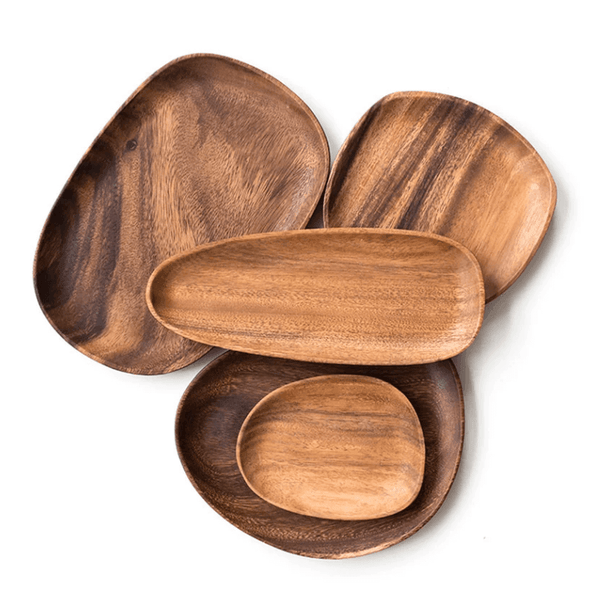 Rustic Natural Lovesickness Wood Oval Plates - SophiMarket