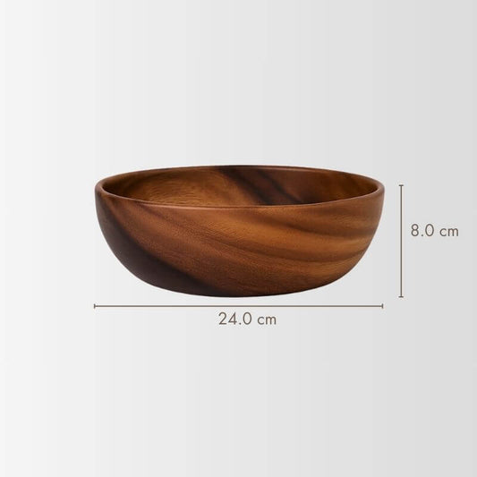Elemental Acacia Wooden Bowl 24x8.0cm | Organic Balance – by sophi