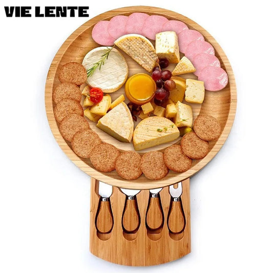 Artisan Bamboo Cheese Board | Elegant Serving Set – by sophi