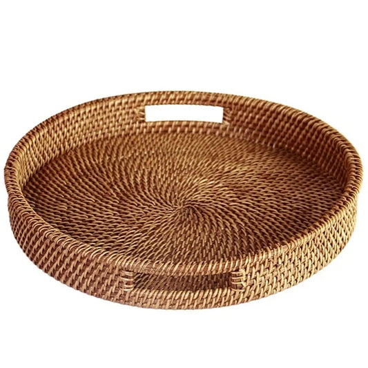 Haven Rattan Round Tray | Crafted Warmth – by sophi